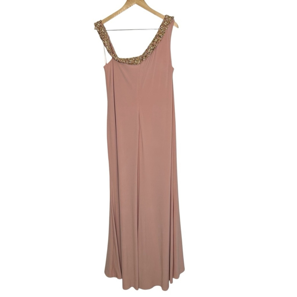 MAC DUGGAL 68163 Embellished Drop Shoulder Jersey Long Gown Dress Rose Pink 14 - Picture 12 of 14